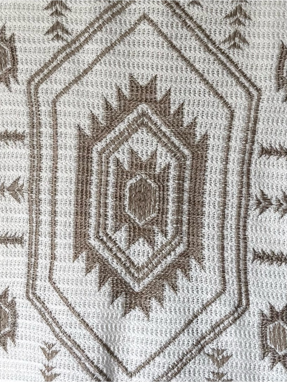 Multiples White Anorak Zip Jacket Aztec western crochet back NEW - Picture 2 of 9